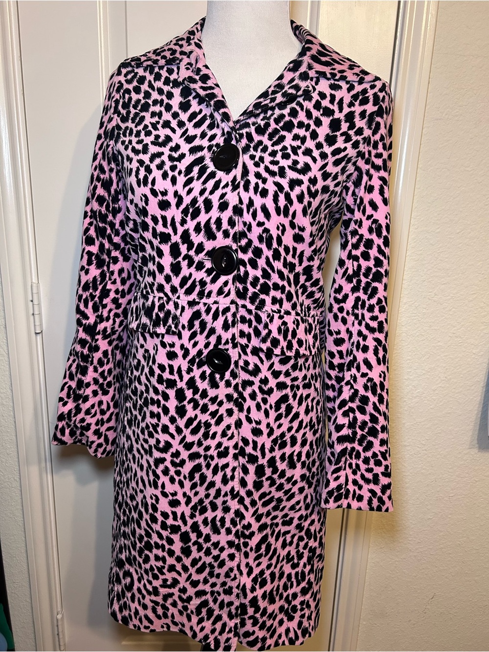 Will’s River Co. Women’s Pink Leopard Print Trench Coat